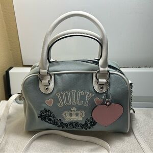 Juicy Couture Gray Satchel with Pink Heart Charm